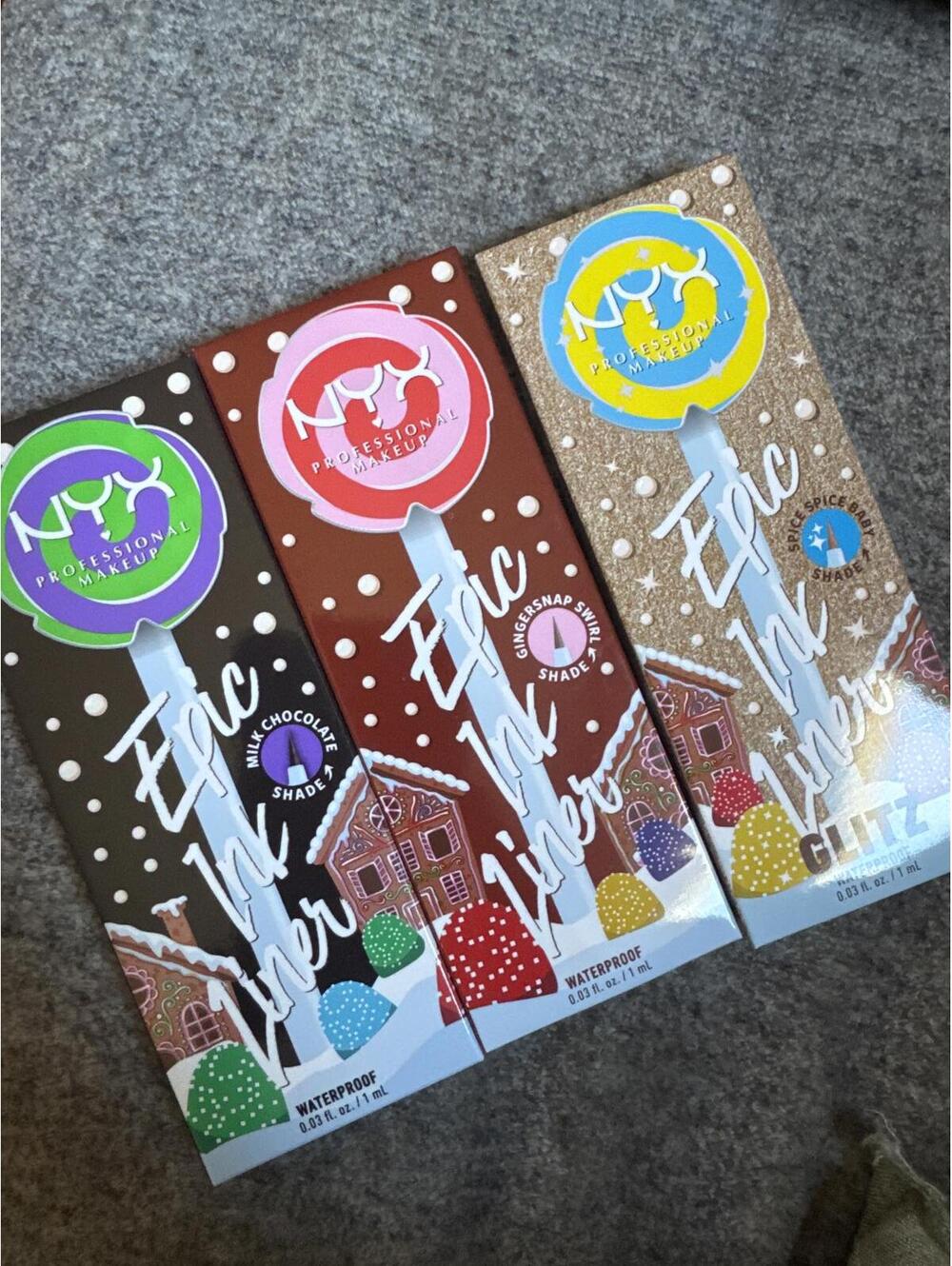NYX Epic Ink Liner Glitz Holiday Set Milk Chocolate Gingersnap Spice